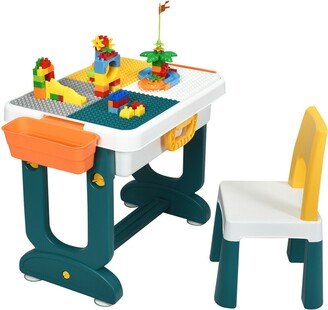 5 in 1 Kids Activity Table Set w/ Chair Toddler Luggage Building - See Details