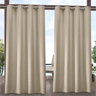 Curtains Indoor - Outdoor Solid Cabana Grommet Top Curtain Panel Pair, 54