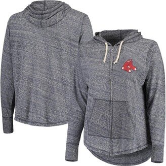 Women's Soft as a Grape Navy Boston Red Sox Plus Size Full-Zip Hoodie