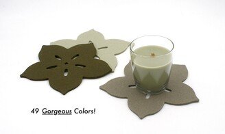 9 Inch Merino Wool Felt Flower Trivet