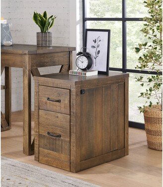 Martin Svensson Home Rustic 2-Drawer File Cabinet with Fingerprint Lock