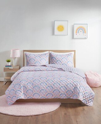 Rainbow Printed Reversible 2-Pc. Quilt Set Twin, Created for Macy's