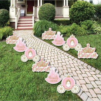 Big Dot Of Happiness Little Princess Crown - Lawn Decor - Outdoor Party Yard Decor - 10 Pc