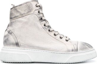 Metallic-Effect High-Top Sneakers