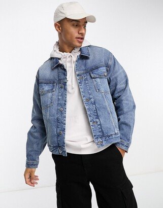 x Shawn Mendes denim trucker jacket in mid wash