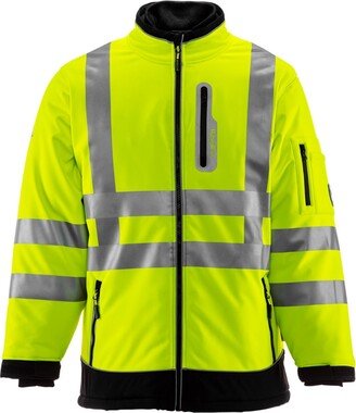 Big & Tall Insulated HiVis Extreme Softshell Jacket with Reflective Tape - Big & Tall - Black/Lime W/ Tape