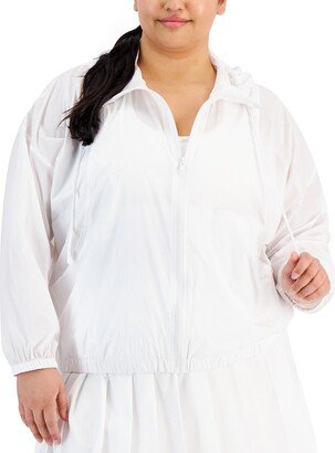 Id Ideology Plus Size Lightweight Hooded Long-Sleeve Jacket, Created for Macy's