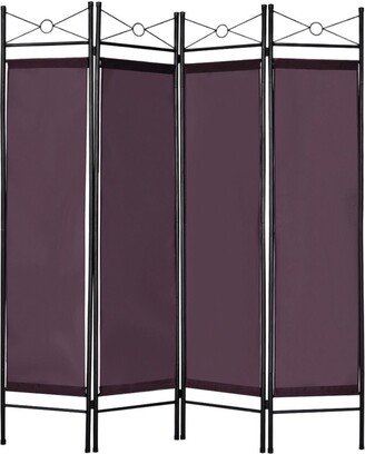 Brown 4 Panel Room Divider Privacy Screen Home Office Fabric - see details