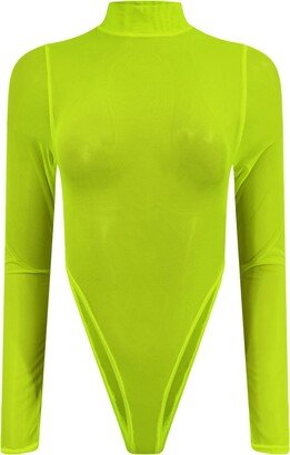 Maui X Lolita Sherry Sheer Neon Long-Sleeve Bodysuit