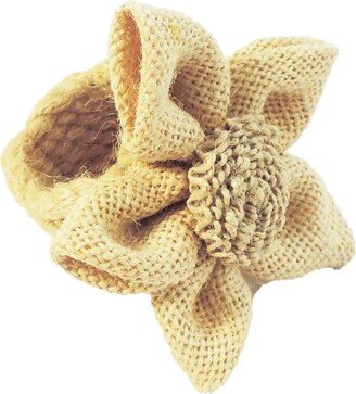 Jute Posy Napkin Ring, Set Of 4, Color White