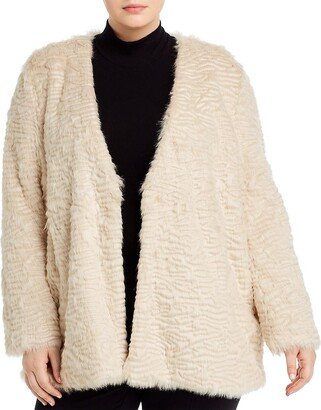 Plus Womens Winter Cozy Faux Fur Coat