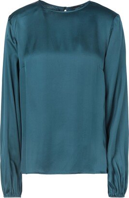 Fluid Volume L/sleeve Blouse W/back Detail Blouse Deep Jade