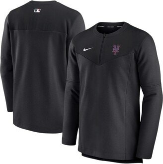 Men's Black New York Mets Authentic Collection Game Time Performance Half-Zip Top