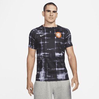 Netherlands Men's Dri-FIT Pre-Match Soccer Top in Black