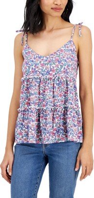 Juniors' Tiered V-Neck Sleeveless Tank Top