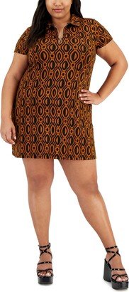 Full Circle Trends Plus Size Printed Jacquard Fit & Flare Dress