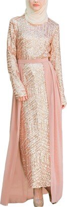 Urban Modesty Women's Chevron Sequin Gown