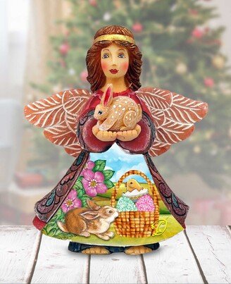 G.DeBrekht Holiday Angel with Bunny Handcrafted Christmas Figurine