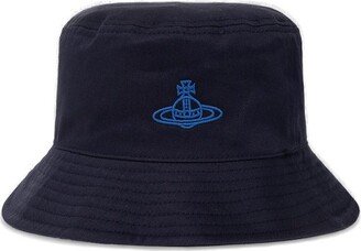 Orb-Embroidere Narrow Brim Bucket Hat