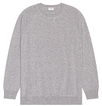 Ghiaia Cashmere Cashmere Raglan Crewneck in Grey