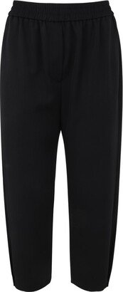 Elasticated-Waist Cropped Trousers-AB