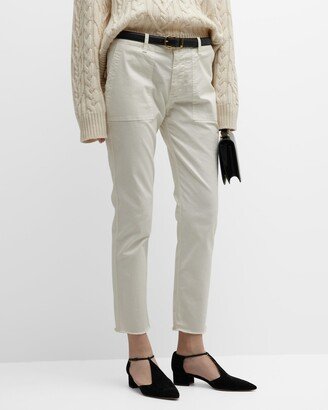 Jenna Cropped Raw-Edge Pants