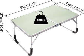 Unique Bargains Foldable Laptop Table, Picnic Bed Tray Table with Tote Bag, Silver