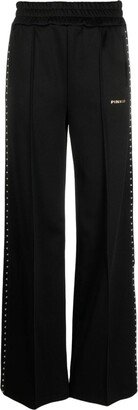 Stud-Embellished Straight-Leg Trousers