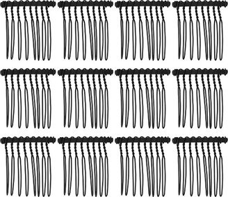 Unique Bargains No Slip Hair Side Combs Accessories Metal Black