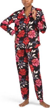 TJMAXX Baby Velour Floral Notch Pajama Set For Women