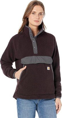 Fleece 1/4 Snap Front Jacket (Blackberry Heather) Women's Clothing