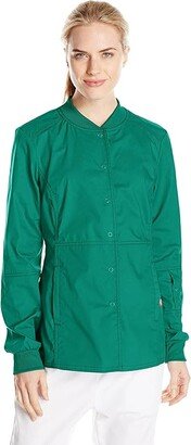 Women's EDS Signature Stretch Snap Front Warm-up Jacket (Hunter) Women's Clothing