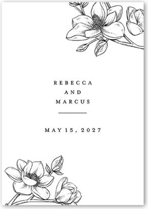 Enclosure Cards: Marvelous Magnolia Wedding Enclosure Card, White, Matte, Signature Smooth Cardstock, Square