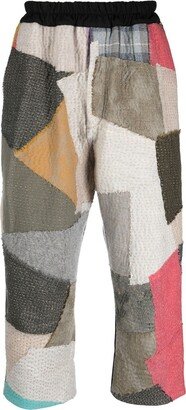 Cropped Patchwork Trousers-AA