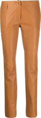 Tapered-Leg Leather Trousers