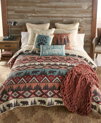 Bear Totem 4 Piece Quilt Set, Full/Queen