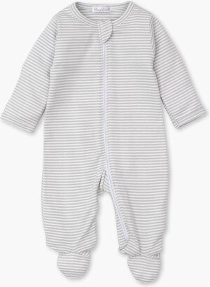 Gray Classic Rib Zipper Footie