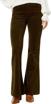 Women's Genevieve mid Rise 32 Inseam Flare in Dark Brushed Olive