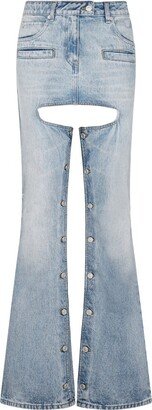 Cut-Out Flared Jeans