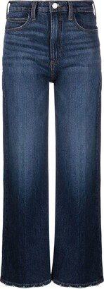 Raw-Cut Hem Wide-Leg Jeans