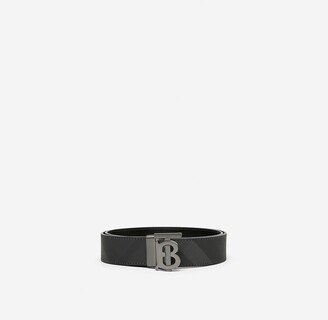 Check and Leather Reversible TB Belt Size: 90