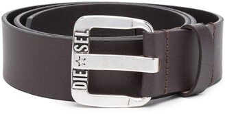 Logo-Buckle Buffalo Leather Belt-AA