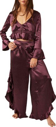 Chasing Love Ruffle Satin Pajamas