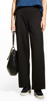 Double-Knit Wide-Leg Pants