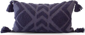 Clarice Art Deco Pillow Cover in Blue || Textured Handwoven Tufted Design