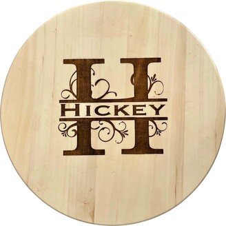 Engraved Lazy Susan With Decorative Single Monogram