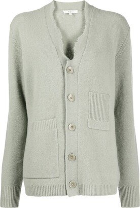 V-neck button-up cardigan-AG