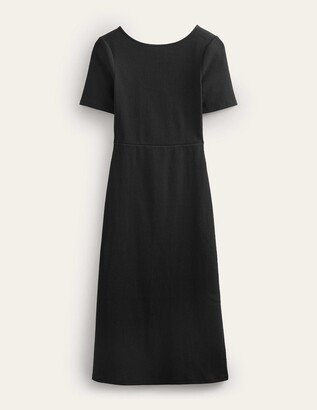 Cut Out Rib Jersey Midi Dress