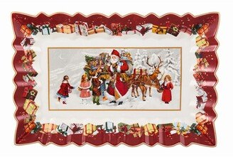 Toy's Fantasy Cake Plate Santa and Kids, Rectangular