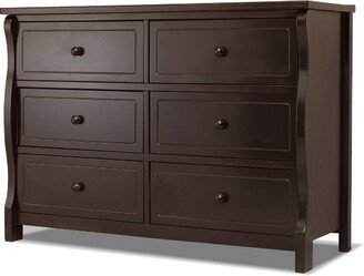 Sorelle Princeton Elite 6 Drawer Double Dresser - Espresso